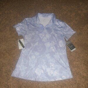 NWT Nike Golf Purple Floral Polo S